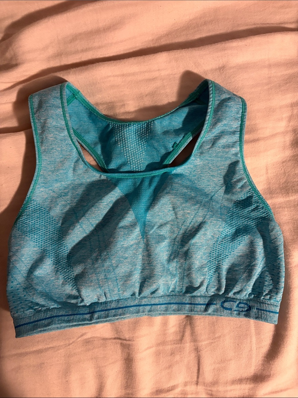 Champion Teal Seamless Racerback Sports Bra